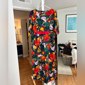 Maxi Dress with Fruits Flowers